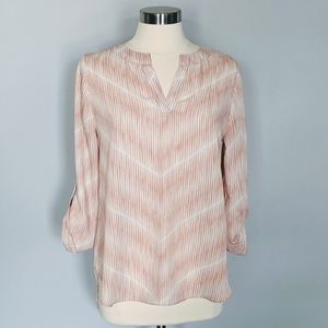 CATO Light Pink Chevron Blouse